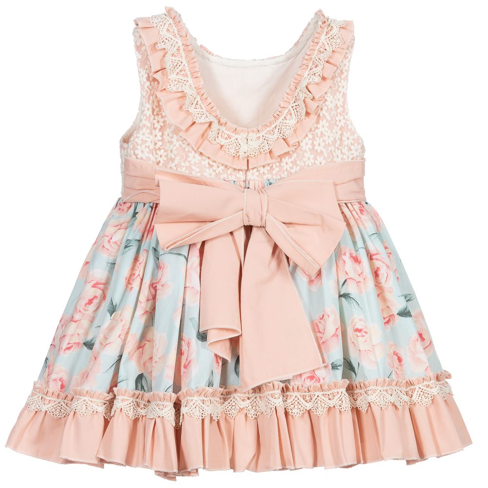 Abuela Tata-Pink & Blue Floral Dress | Childrensalon Outlet