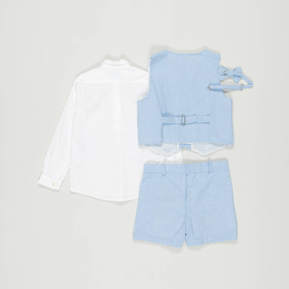 Abuela Tata-Preloved Boys Blue Cotton Shorts Set (5 years) | Childrensalon Outlet