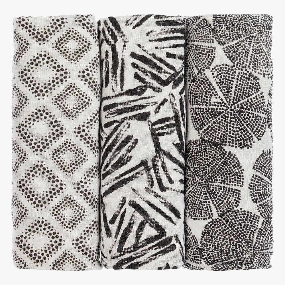 aden + anais - Black & White Muslin Swaddles (3 Pack) | Childrensalon