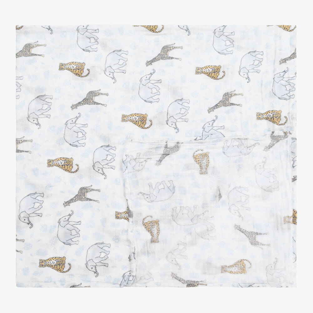 aden + anais-Blue Cotton Muslin Swaddle Duo | Childrensalon Outlet