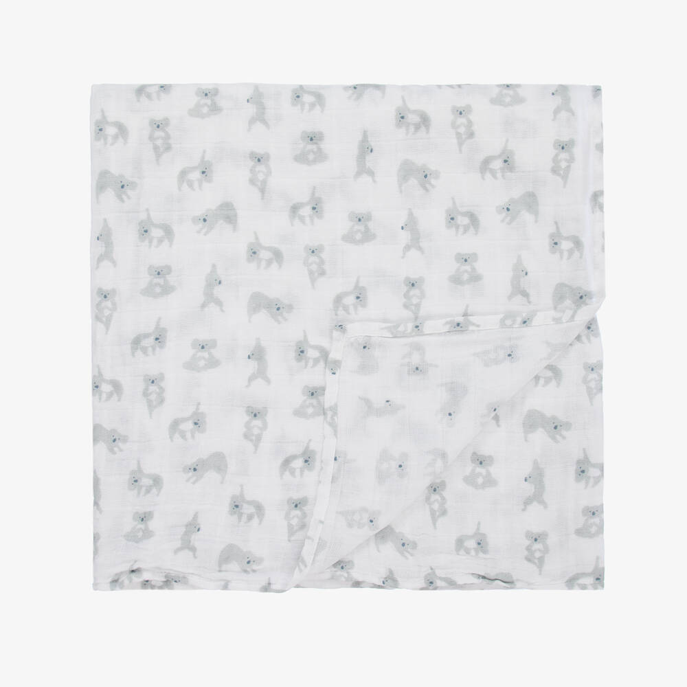 aden + anais-Blue & White Muslin Blankets (2 Pack) | Childrensalon Outlet