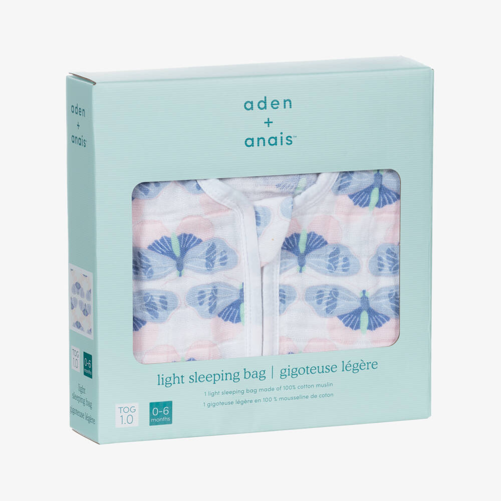 آدين + أناييس-كيس نوم أطفال بناتي قطن موسلين لون أزرق | Childrensalon Outlet