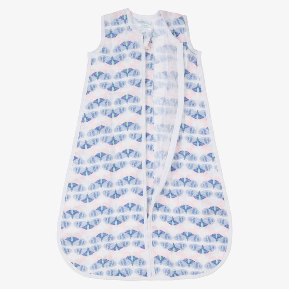 آدين + أناييس-كيس نوم أطفال بناتي قطن موسلين لون أزرق | Childrensalon Outlet