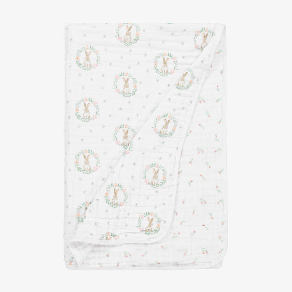 aden + anais-Girls Woven White Cotton Wrap | Childrensalon Outlet