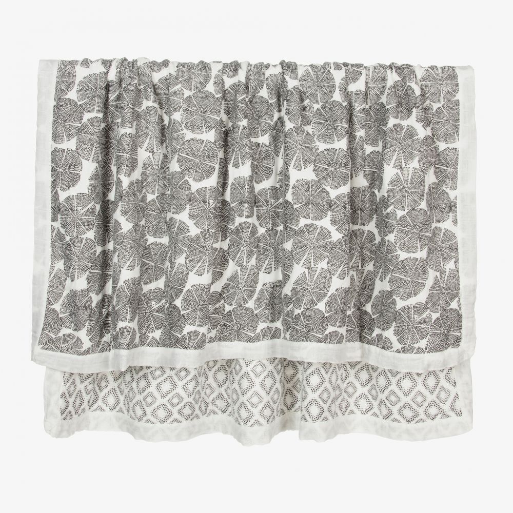 aden + anais - Ivory & Black Blanket (120cm) | Childrensalon