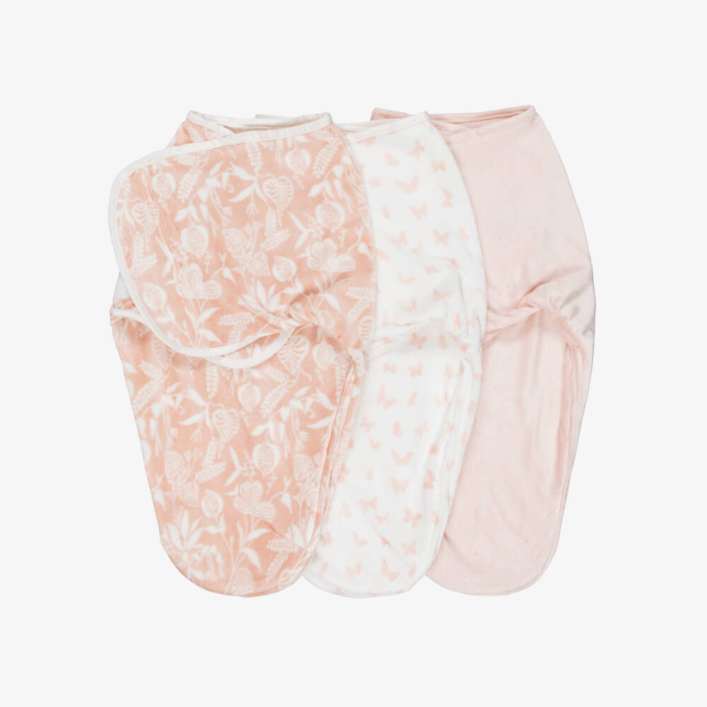 aden + anais-Pink Plush Garden Wrap Swaddles (3 Pack) | Childrensalon Outlet