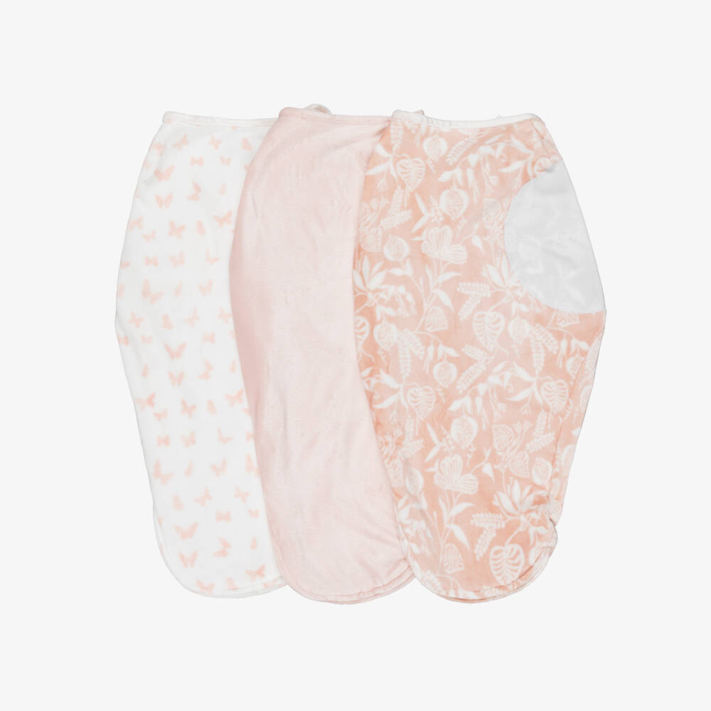 aden + anais-Pink Plush Garden Wrap Swaddles (3 Pack) | Childrensalon Outlet