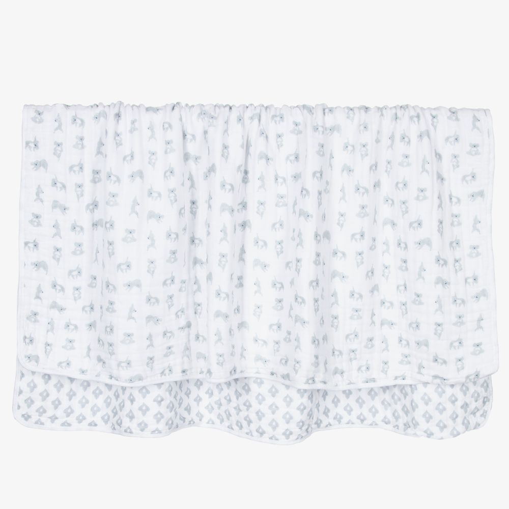 aden + anais-White Muslin Blanket (120cm) | Childrensalon Outlet