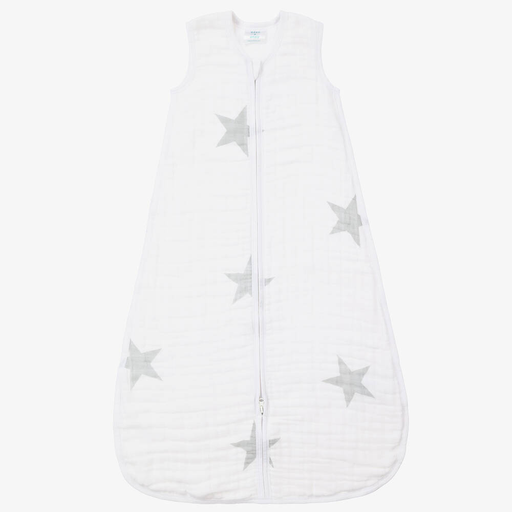 aden + anais-White Stars Cotton Sleeping Bag | Childrensalon Outlet