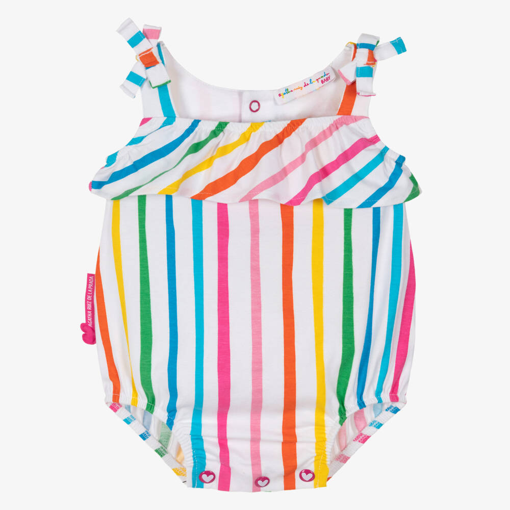 Agatha Ruiz de la Prada-Baby Girls Multicolour Striped Cotton Shortie | Childrensalon Outlet