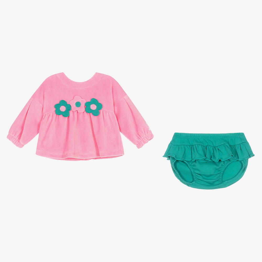 Agatha Ruiz de la Prada-Baby Girls Pink & Green Shorts Set | Childrensalon Outlet