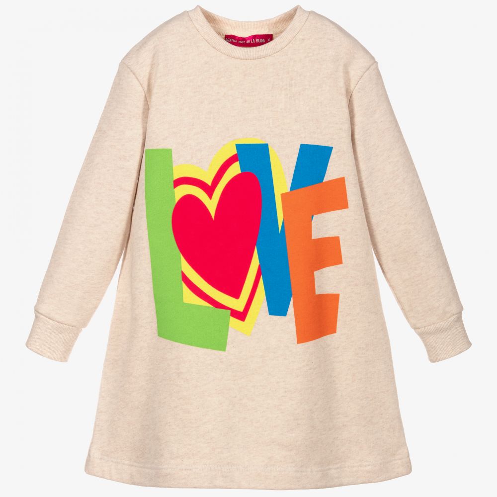 Agatha Ruiz de la Prada - Robe-sweat beige | Childrensalon