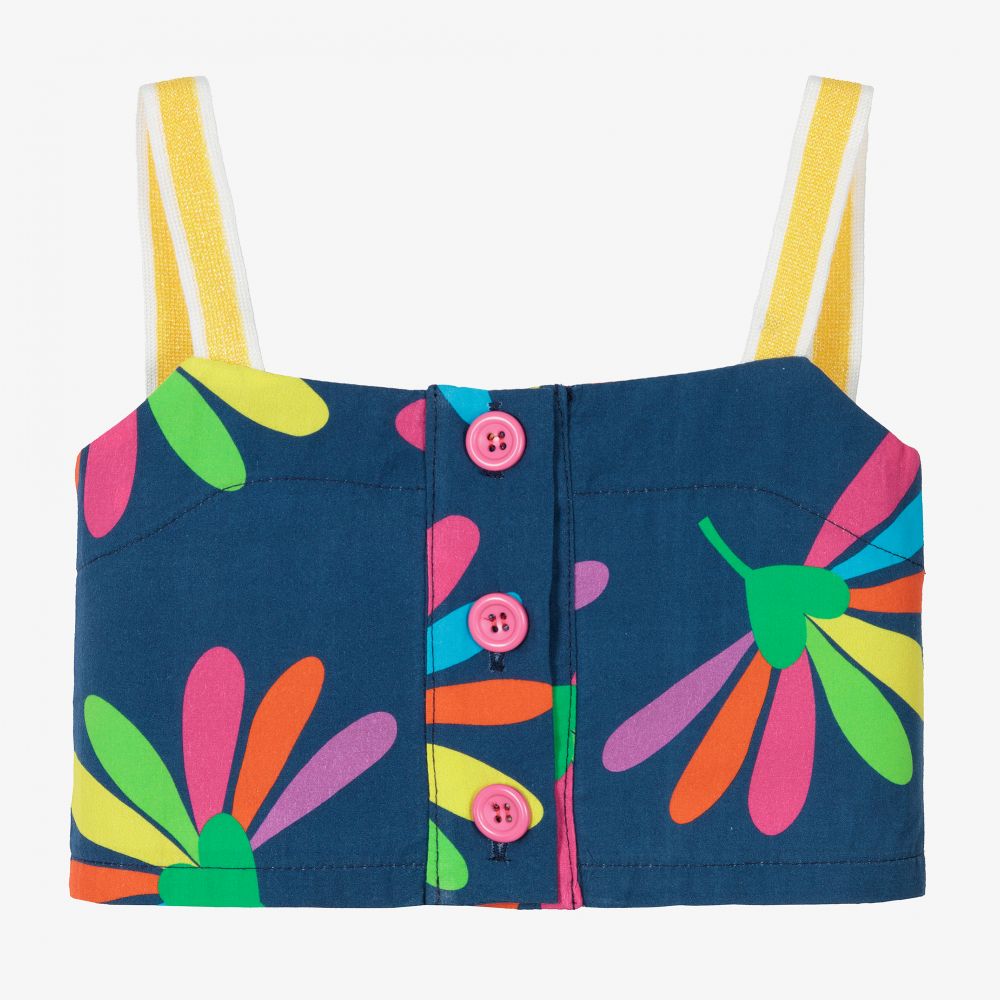 Agatha Ruiz de la Prada-Blue Cotton Crop Top | Childrensalon Outlet
