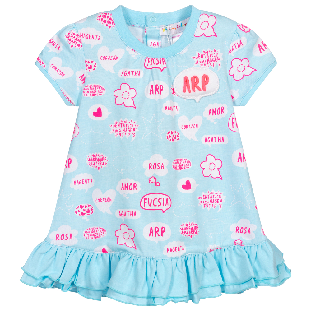 Agatha Ruiz de la Prada - Blue Cotton Jersey Dress | Childrensalon