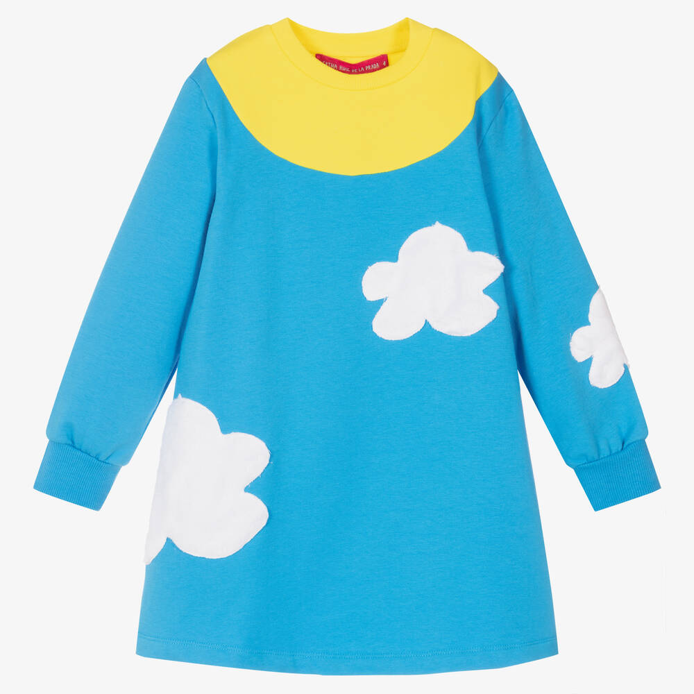 Agatha Ruiz de la Prada - Blue Cotton Jersey Dress | Childrensalon