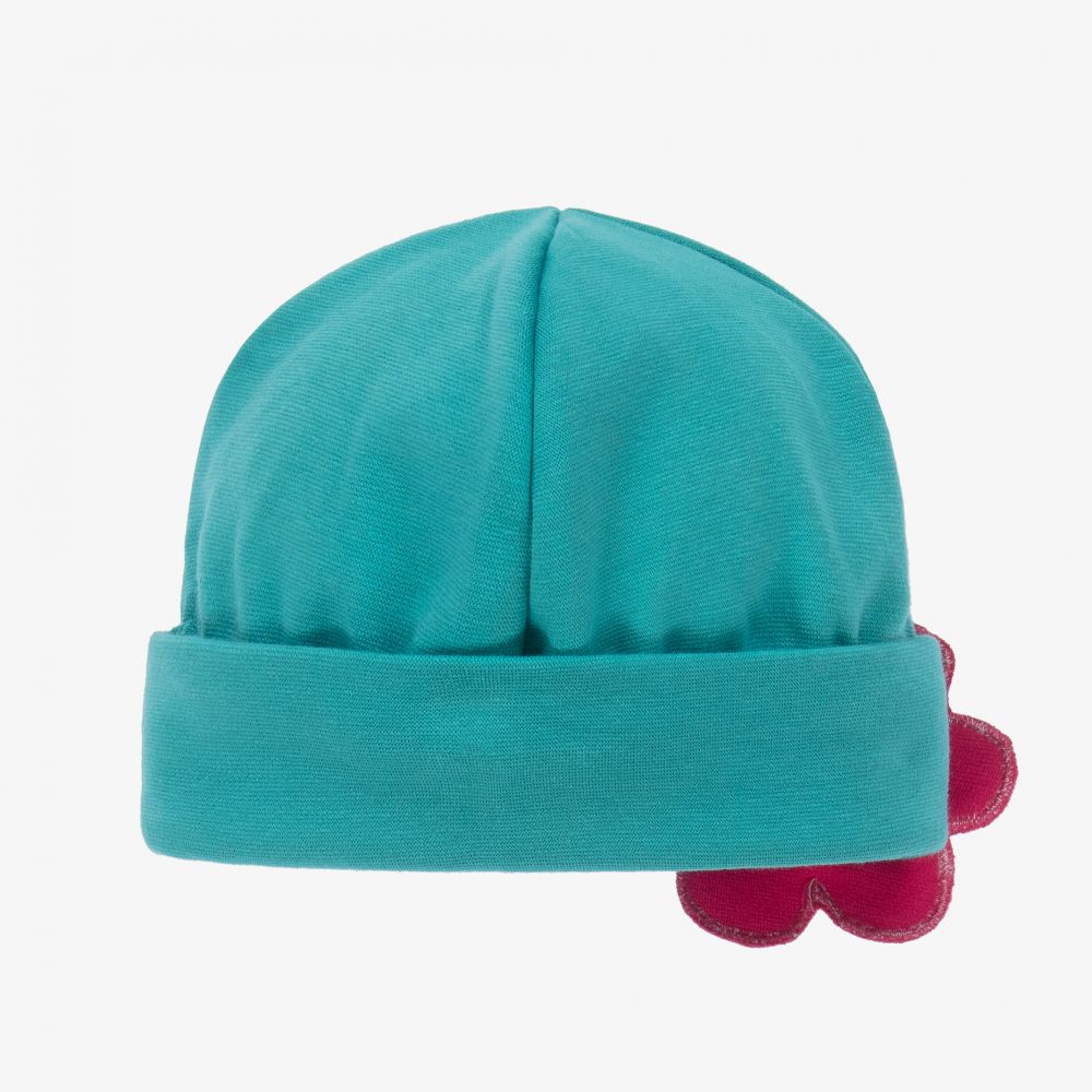 Agatha Ruiz de la Prada-Blue Flower Hat & Scarf Set  | Childrensalon Outlet