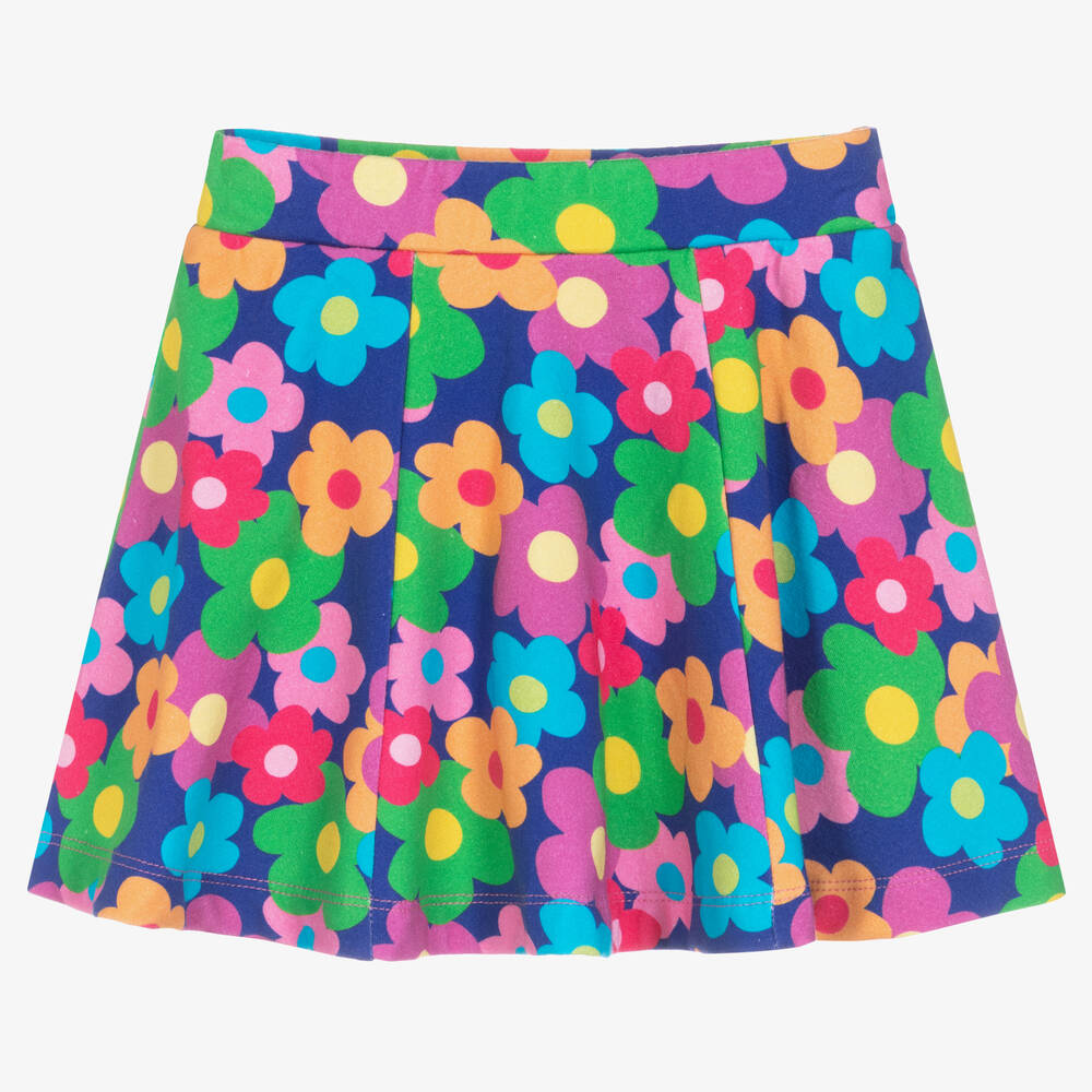 Agatha Ruiz de la Prada - Blue Flowers Cotton Skirt | Childrensalon