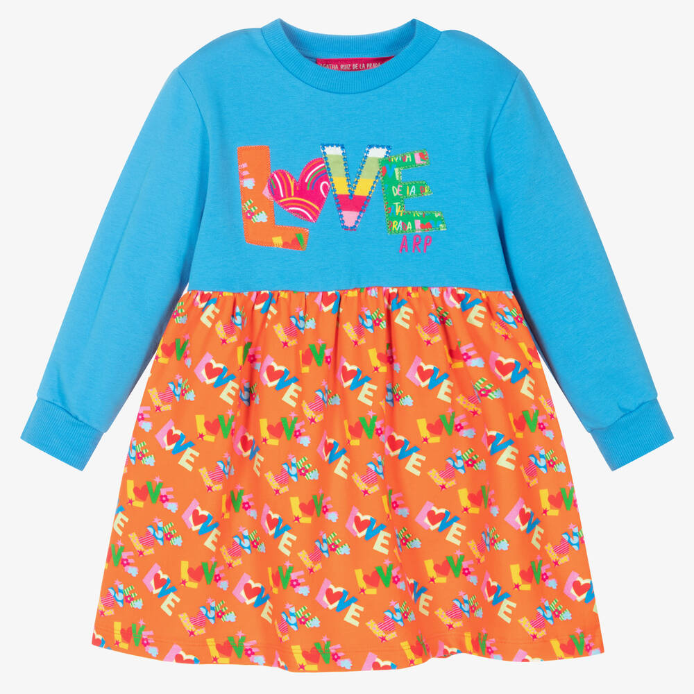 Agatha Ruiz de la Prada - Blue & Orange Jersey Dress | Childrensalon