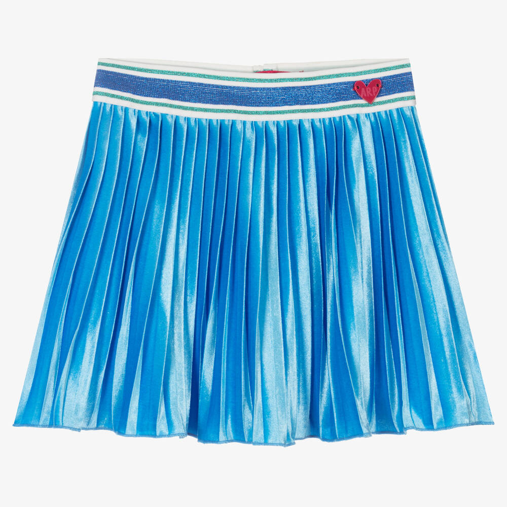 Agatha Ruiz de la Prada - Blue Pleated Velour Skirt | Childrensalon