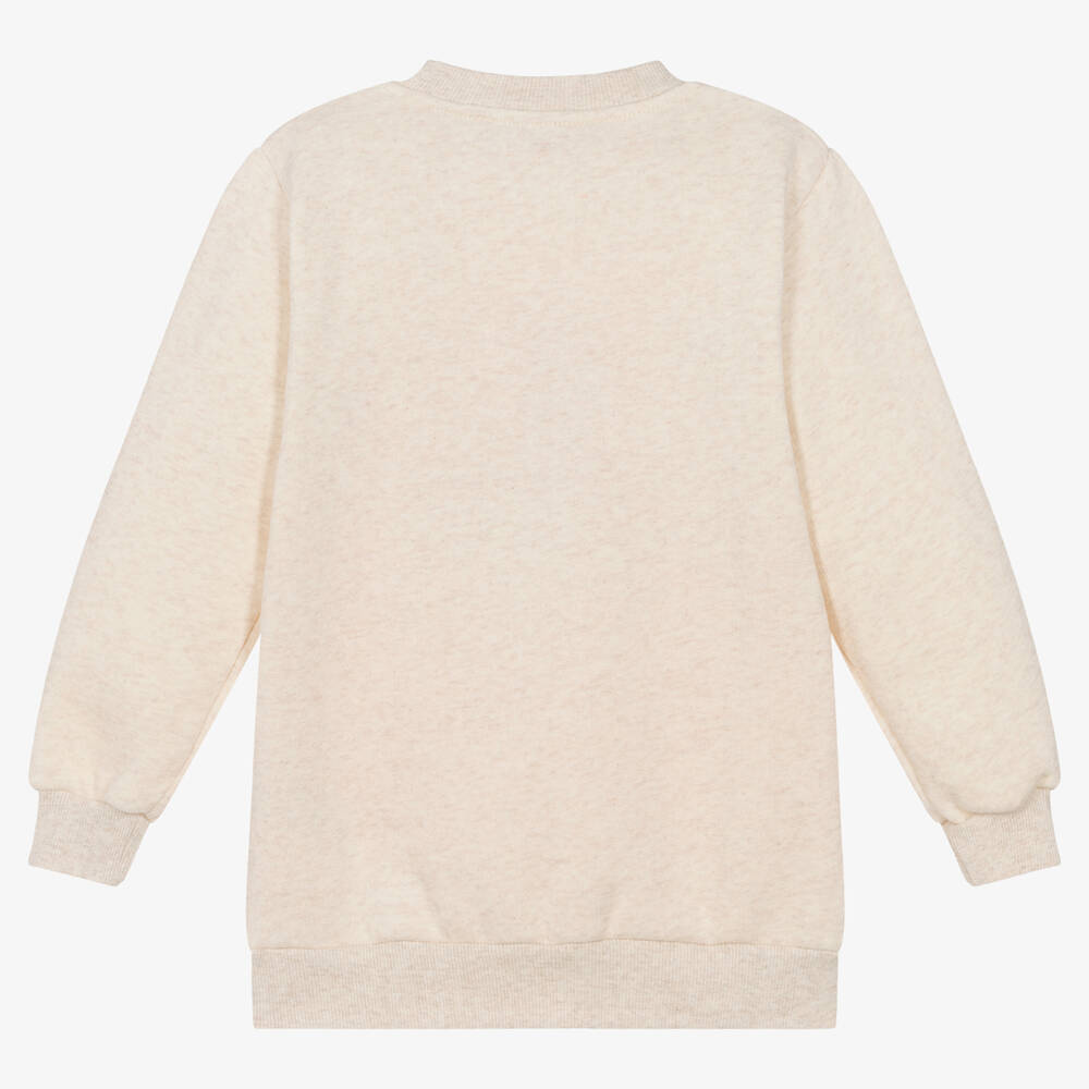 Agatha Ruiz de la Prada-Бежевое платье-свитшот с цветком | Childrensalon Outlet