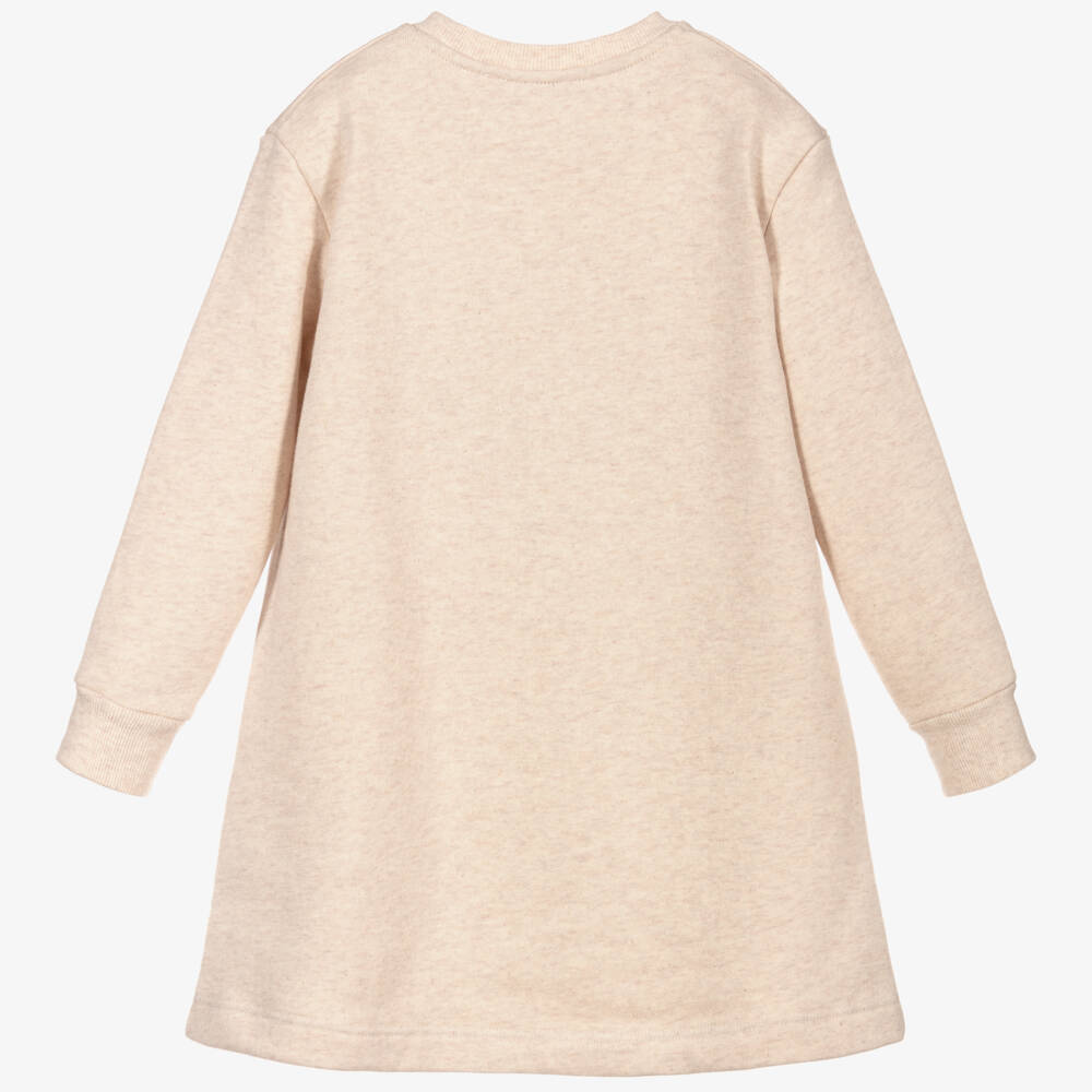 Agatha Ruiz de la Prada-فستان سويتشيرت قطن جيرسي لون بيج | Childrensalon Outlet