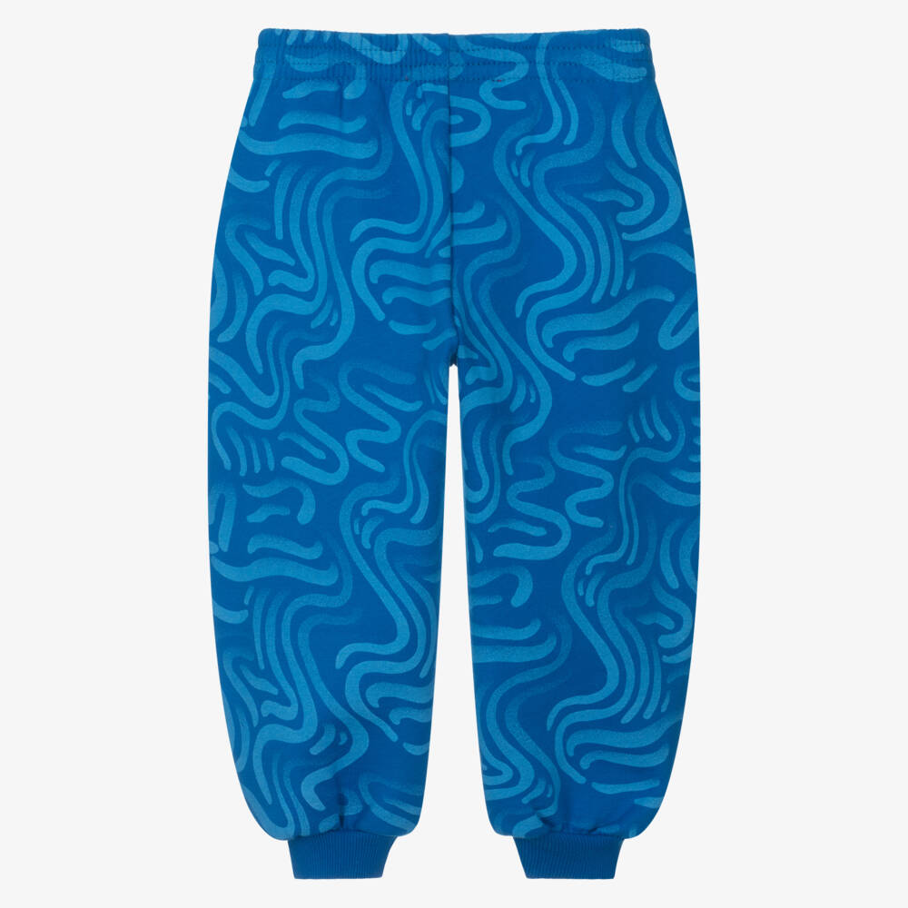 Agatha Ruiz de la Prada-Girls Blue Cotton Joggers with Pink Sequin Logo Heart | Childrensalon Outlet