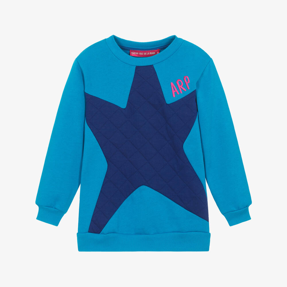 Agatha Ruiz de la Prada-Girls Blue Cotton Star Sweatshirt | Childrensalon Outlet