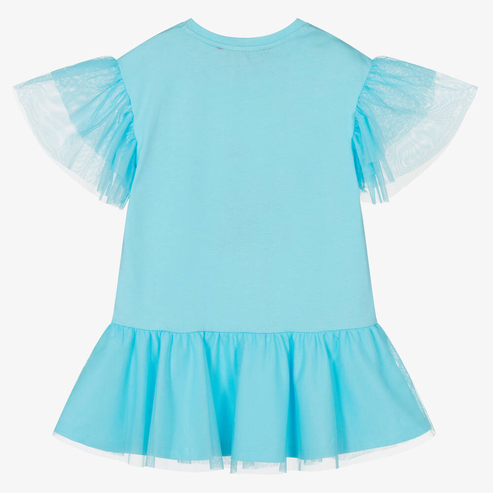 Agatha Ruiz de la Prada-Girls Blue Cotton Tulle Dress | Childrensalon Outlet