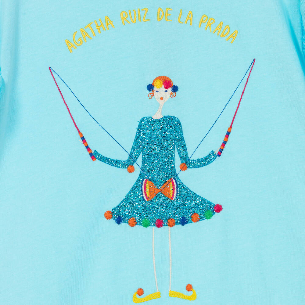 Agatha Ruiz de la Prada-Girls Blue Cotton Tulle Dress | Childrensalon Outlet