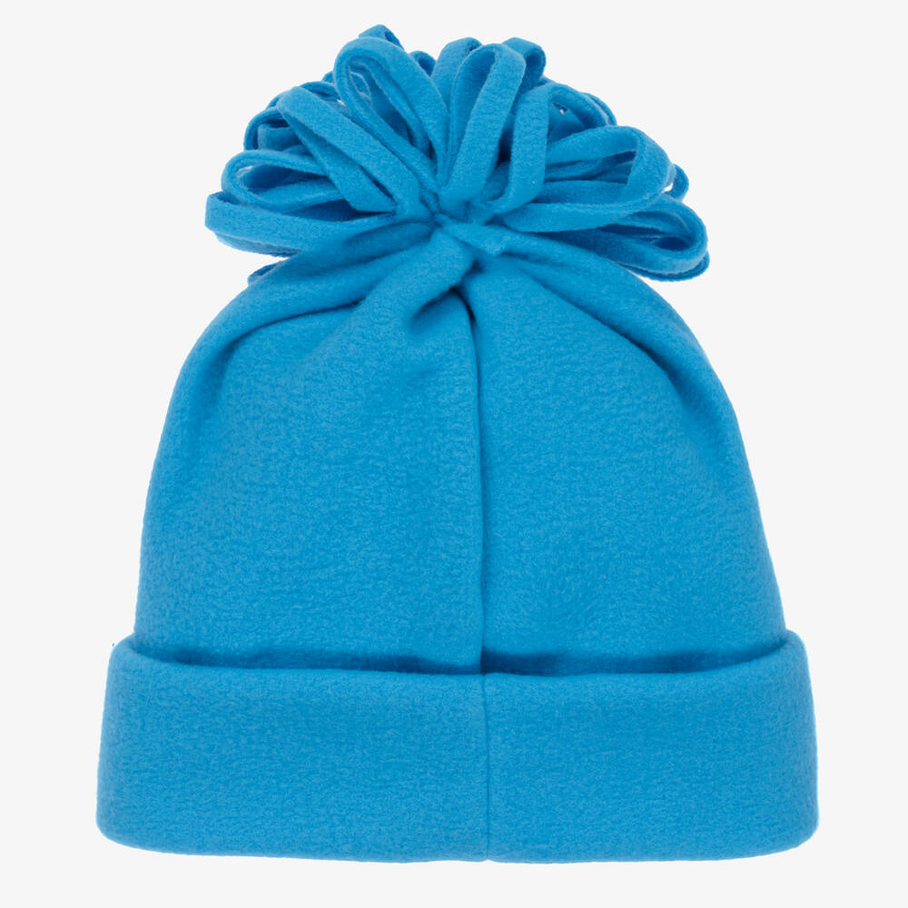 Agatha Ruiz de la Prada-Girls Blue Fleece Pom-Pom Hat | Childrensalon Outlet