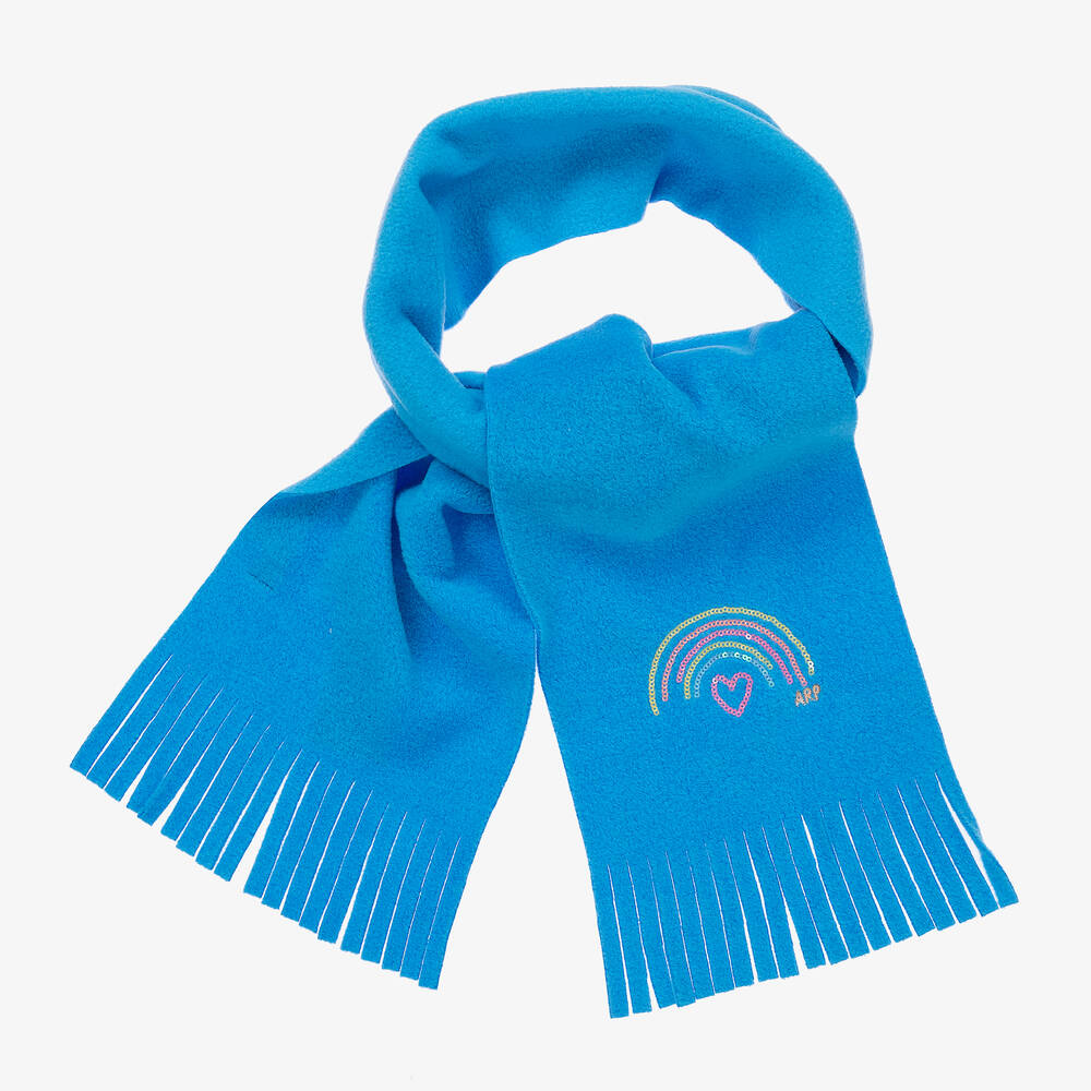 Agatha Ruiz de la Prada - Girls Blue Fleece Scarf | Childrensalon