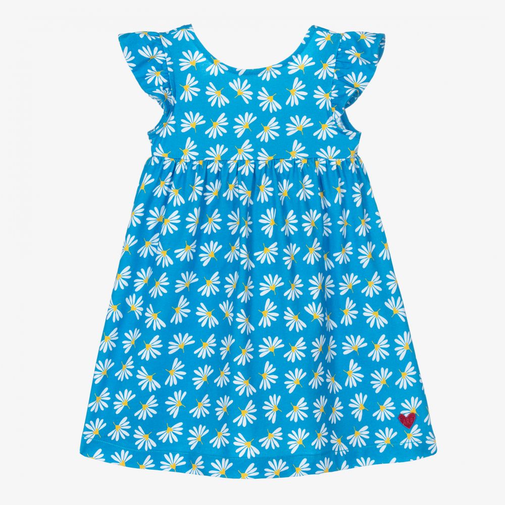 Agatha Ruiz de la Prada - Girls Blue Floral Cotton Dress | Childrensalon