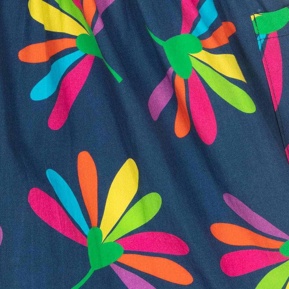 Agatha Ruiz de la Prada-Girls Blue Floral Cotton Dress | Childrensalon Outlet