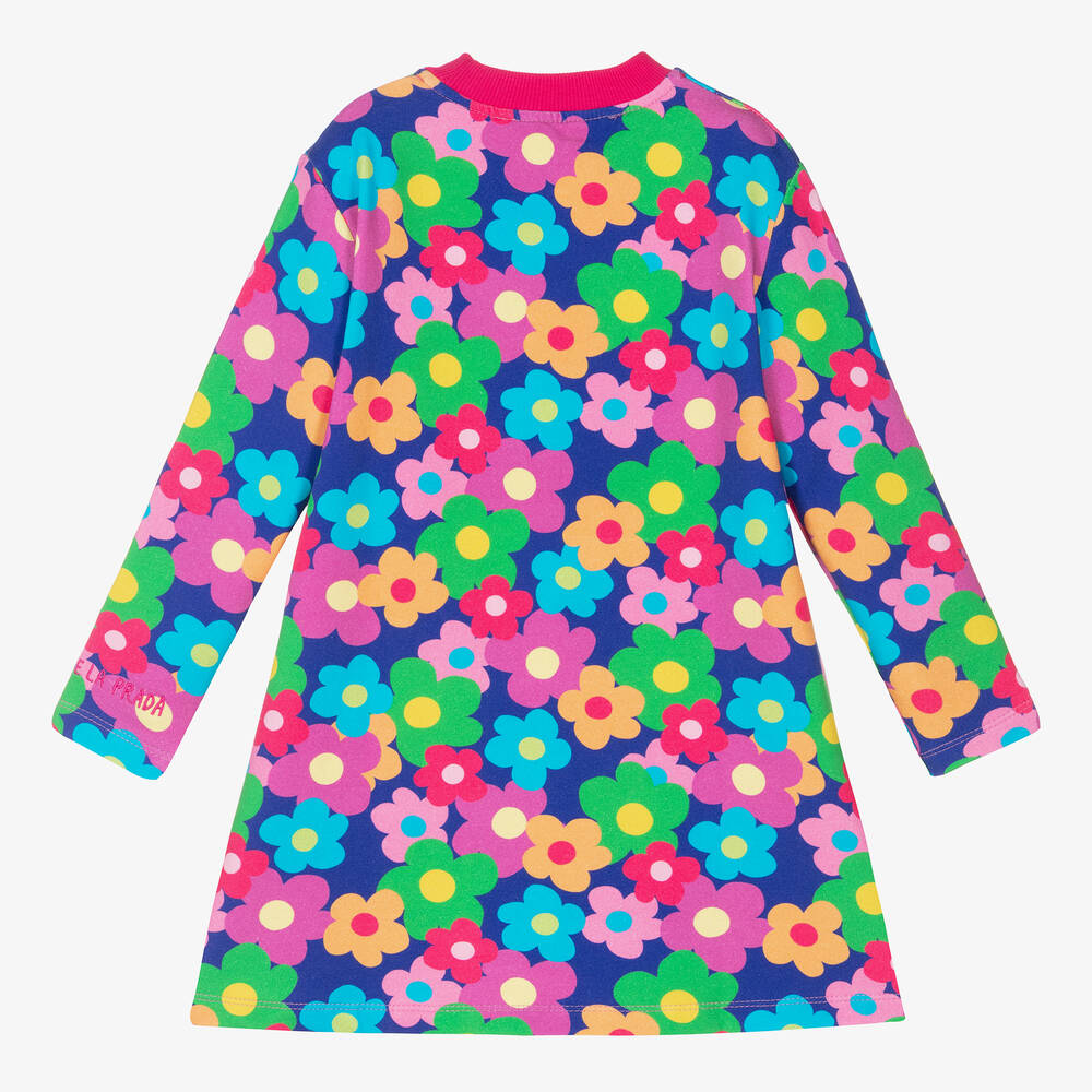 Agatha Ruiz de la Prada-Girls Blue Floral Cotton Dress | Childrensalon Outlet