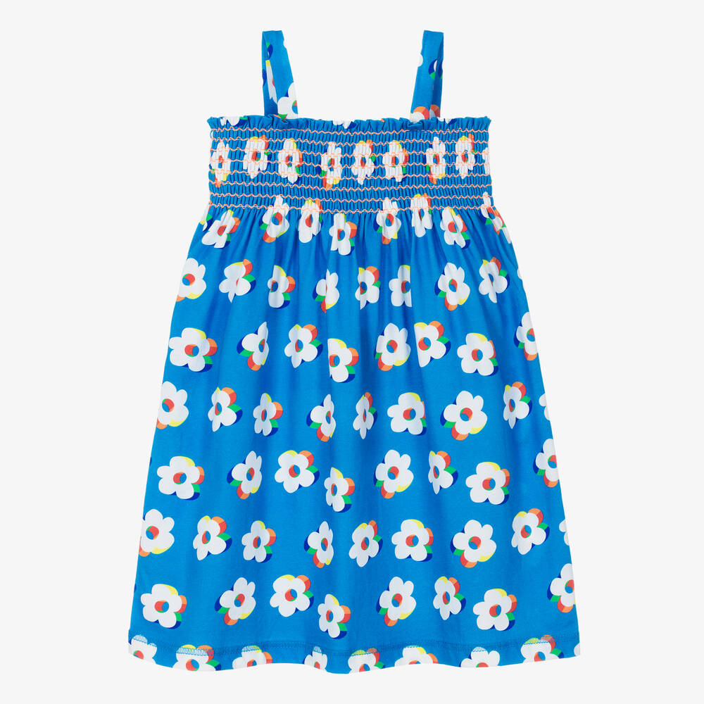 Agatha Ruiz de la Prada-Girls Blue Floral Cotton Dress | Childrensalon Outlet