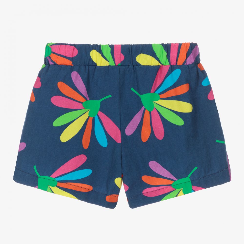 Agatha Ruiz de la Prada-Girls Blue Floral Cotton Shorts | Childrensalon Outlet