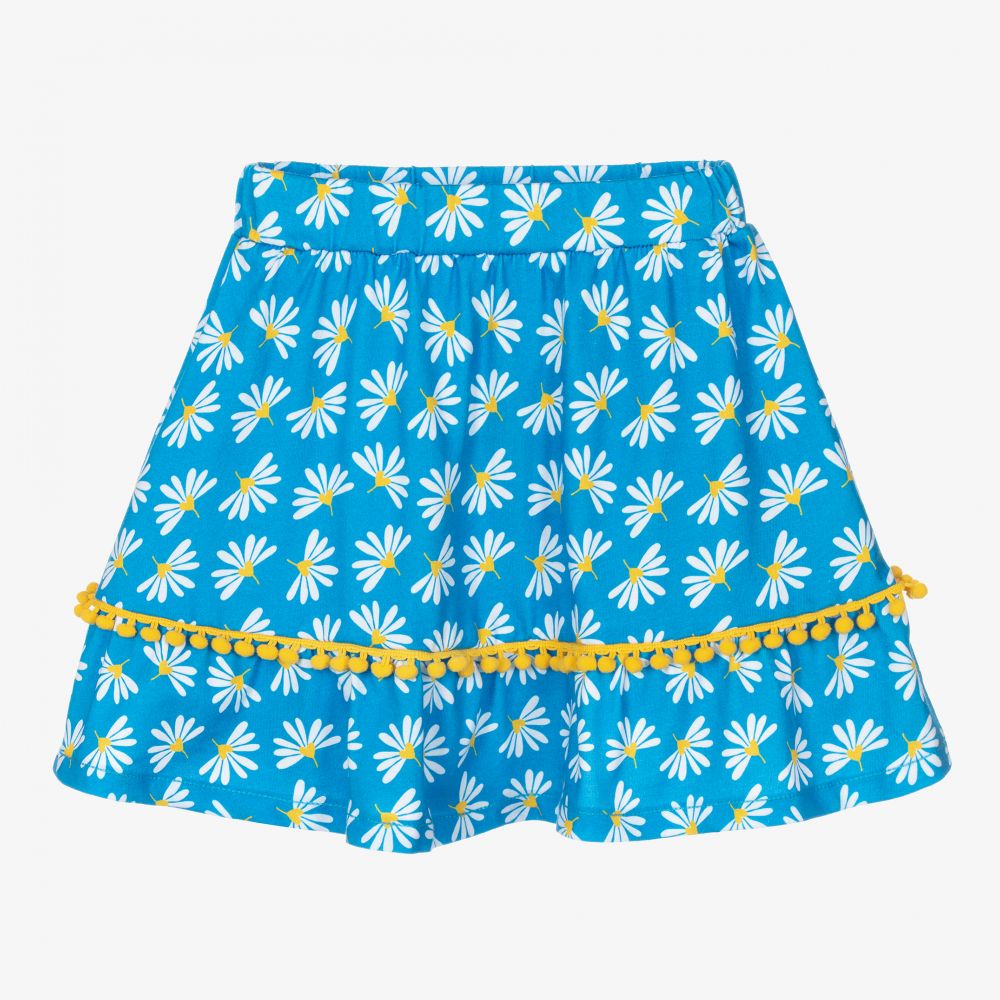 Agatha Ruiz de la Prada - Girls Blue Floral Cotton Skirt | Childrensalon