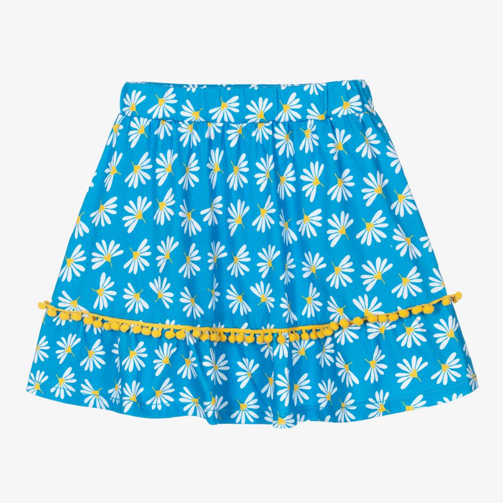 Agatha Ruiz de la Prada-Girls Blue Floral Cotton Skirt | Childrensalon Outlet