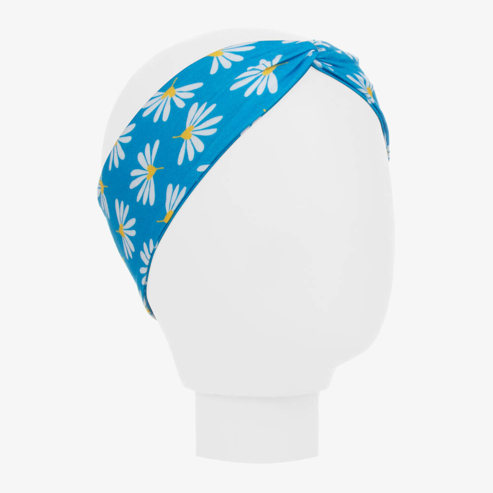 Agatha Ruiz de la Prada-طوق للرأس قطن جيرسي لون أزرق بطبعة ورود للبنات | Childrensalon Outlet