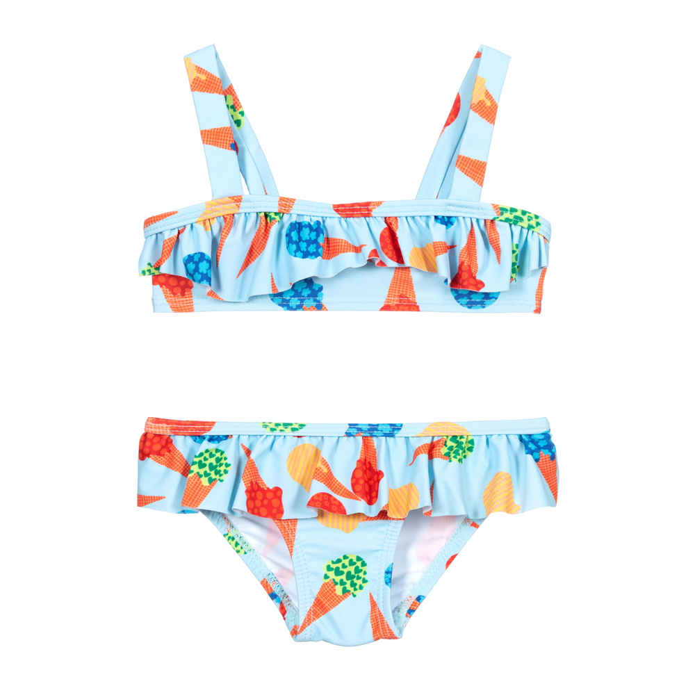 Agatha Ruiz de la Prada - Girls Blue Ice Cream Bikini | Childrensalon