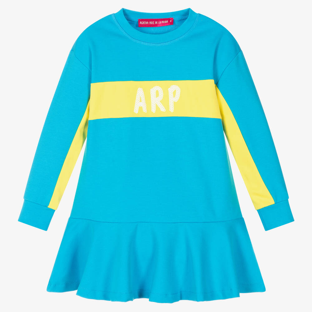 Agatha Ruiz de la Prada - Girls Blue Milano Jersey Dress | Childrensalon