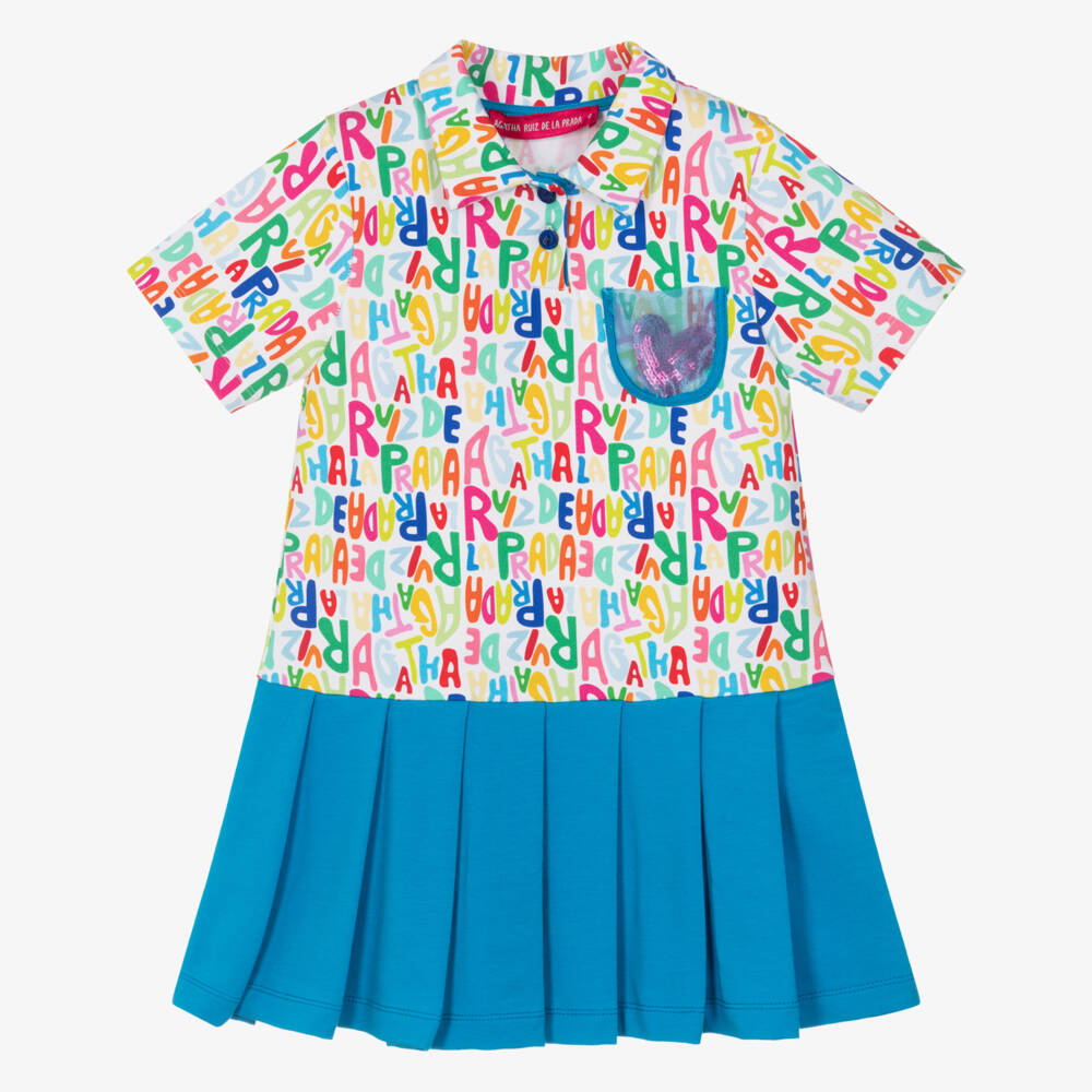Agatha Ruiz de la Prada-Синее платье-рубашка для девочек | Childrensalon Outlet