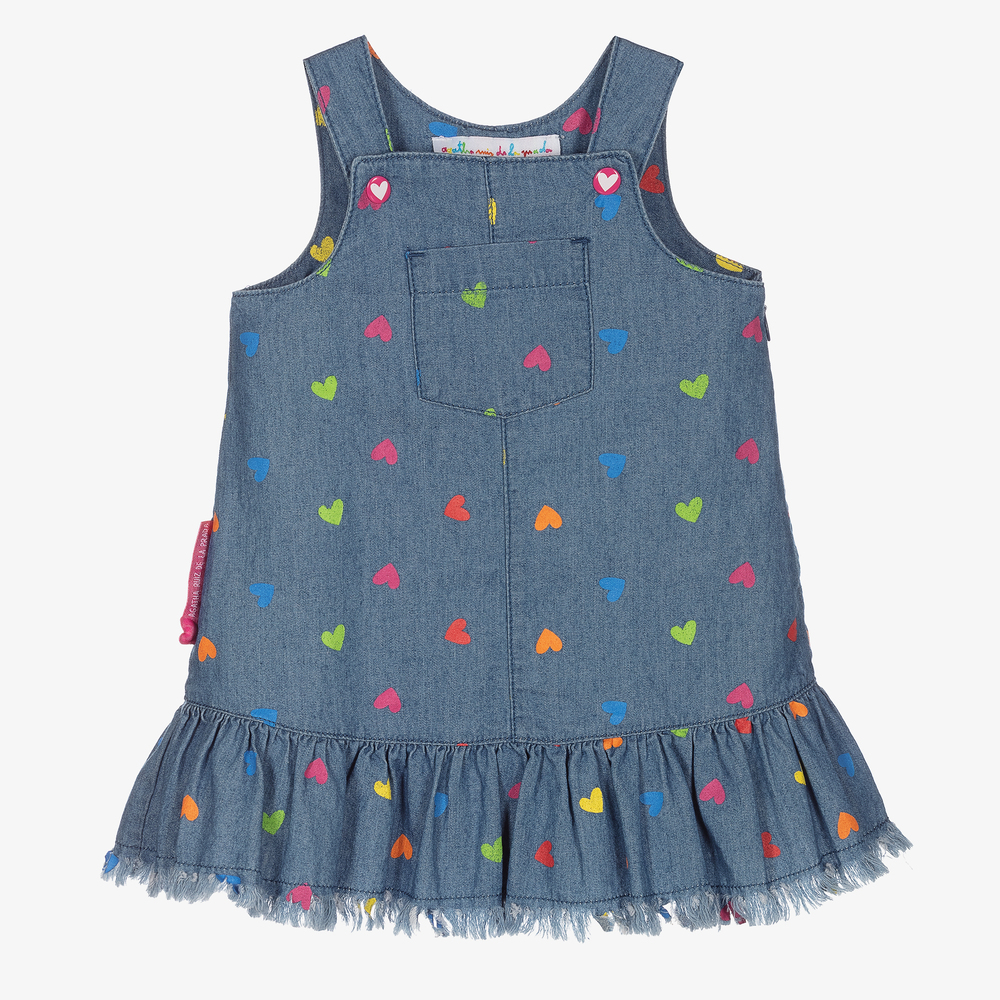 Agatha Ruiz de la Prada - Blaues Trägerkleid für Mädchen  | Childrensalon