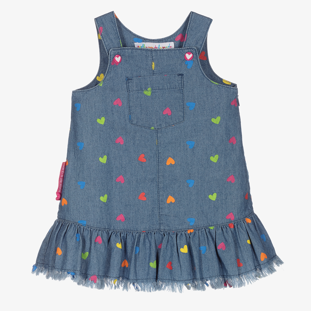 Agatha Ruiz de la Prada - Robe chasuble bleue Fille  | Childrensalon