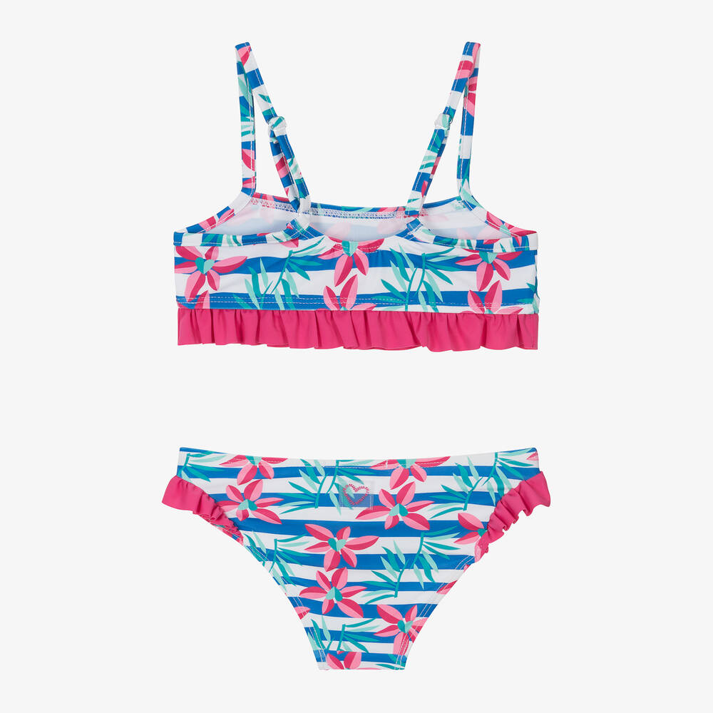 Agatha Ruiz de la Prada-Girls Blue & Pink Floral Bikini | Childrensalon Outlet