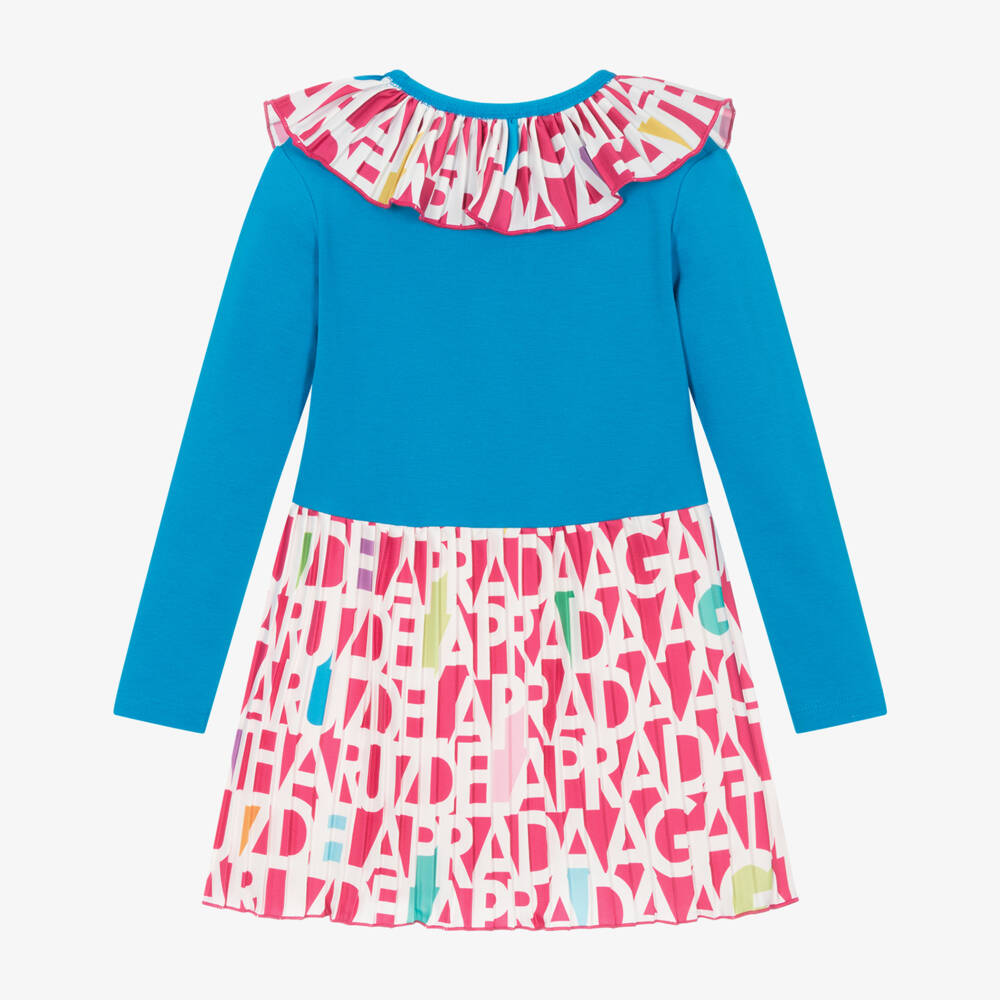 Agatha Ruiz de la Prada-Girls Blue & Pink Pleated Dress | Childrensalon Outlet
