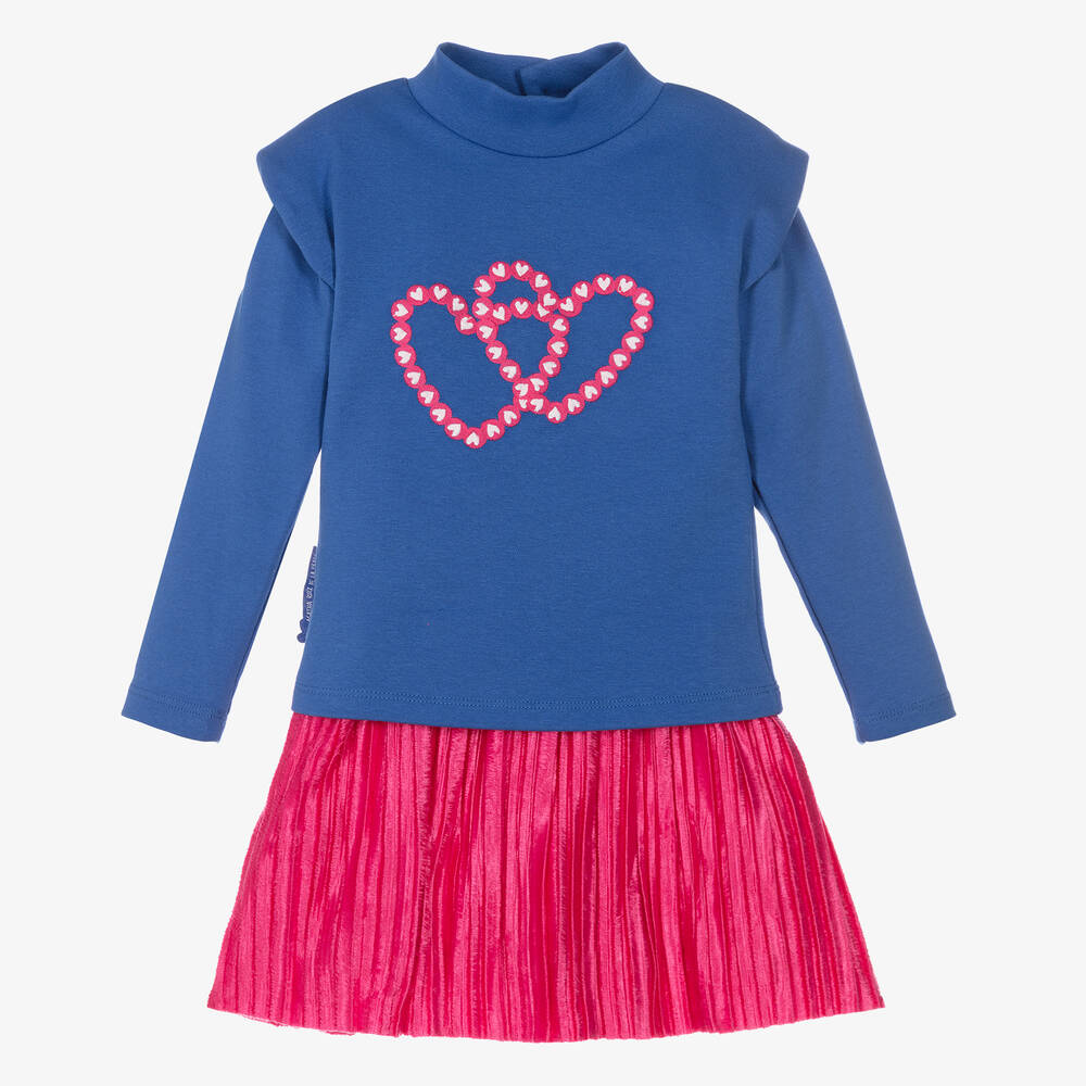 Agatha Ruiz de la Prada-Розово-синий комплект с юбкой для девочек | Childrensalon Outlet