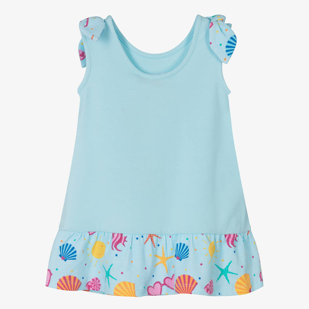 Agatha Ruiz de la Prada-Girls Blue Sea Life Cotton Dress | Childrensalon Outlet