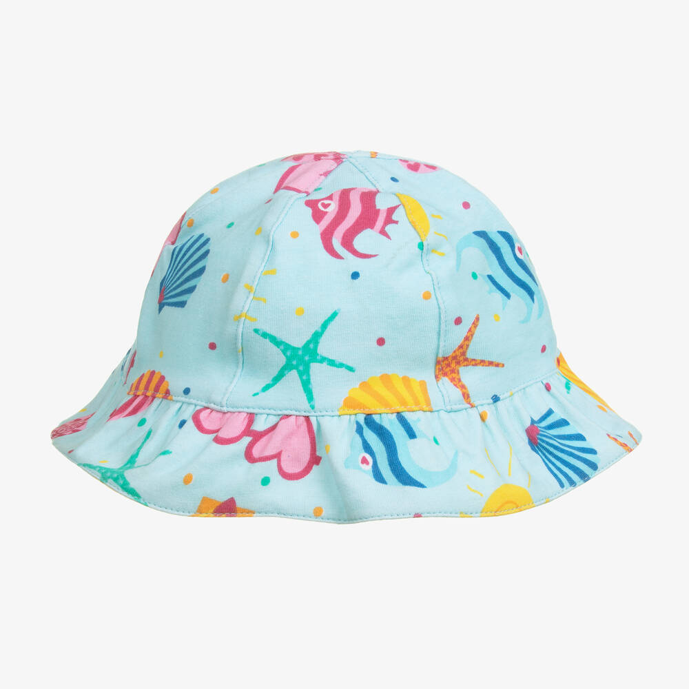 Agatha Ruiz de la Prada-قبعة أطفال بناتي قطن جيرسي لون أزرق فاتح | Childrensalon Outlet