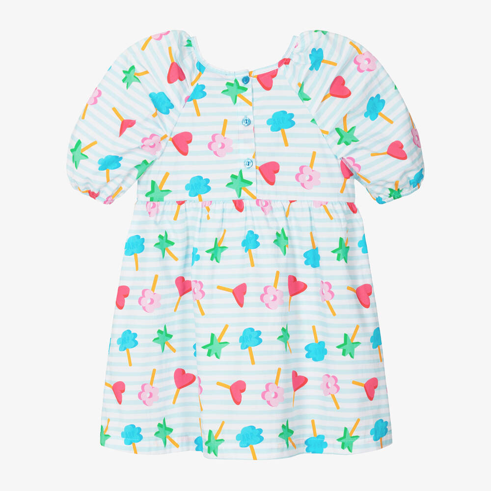 Agatha Ruiz de la Prada-Girls Blue Stripe Cotton Lollipop Dress | Childrensalon Outlet